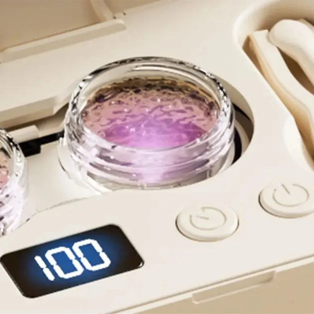 Rechargable portable Ultrasonic Contact Lens Cleaner
