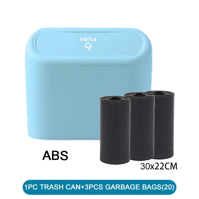 Car Trash Can (with Lid) Contains 60 (300) Garbage Bags, Leak-proof Mini Car Accessories