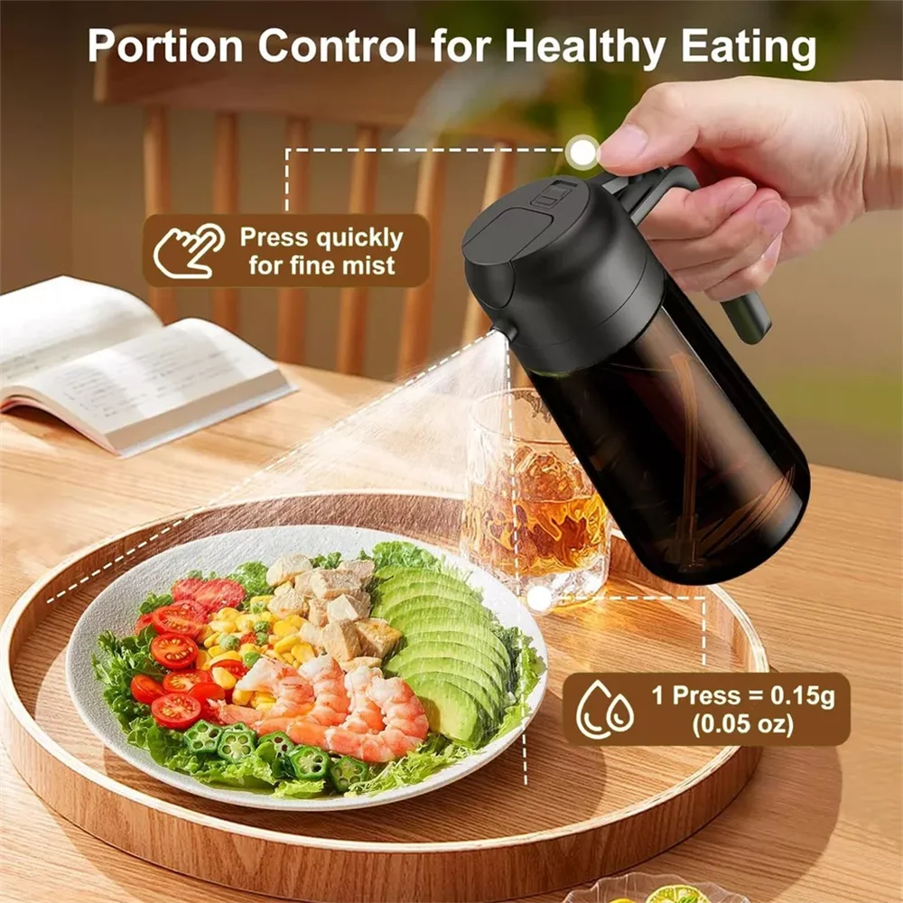 2-in-1 Glass Oil Dispenser & Sprayer - 16oz/470ml Leakproof