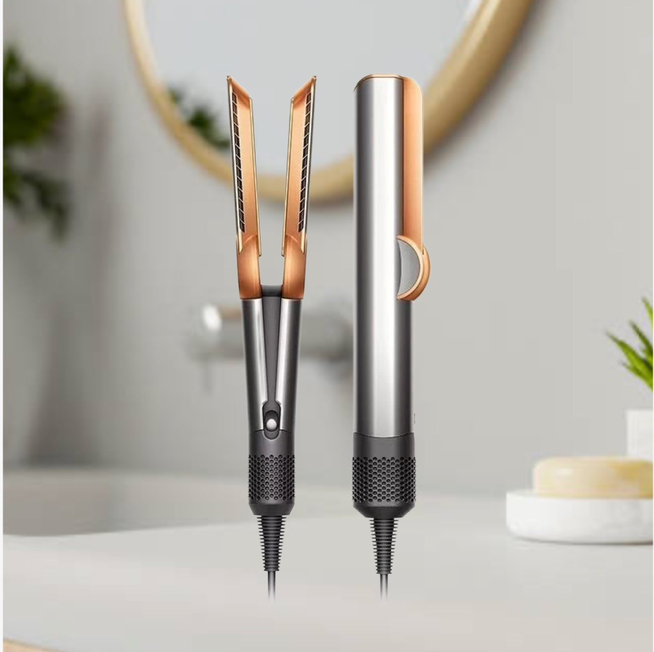 2-in-1 Hair Dryer and Flat Iron Dual Heat Hair Styler for Quick Drying and Straightening