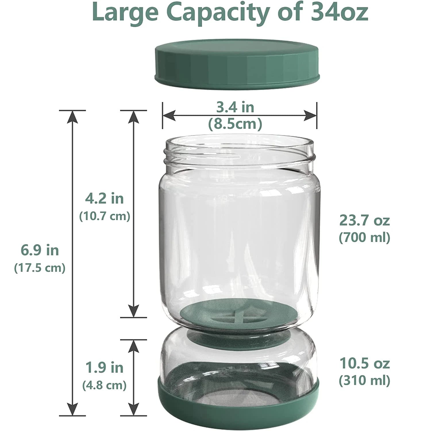 Glass Pickle Strainer Jar with Lid