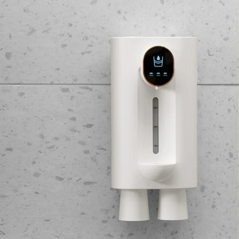 Wall Mounted Smart Mouthwash Dispenser with 2 Magnetic Cups USB-C Rechargeable