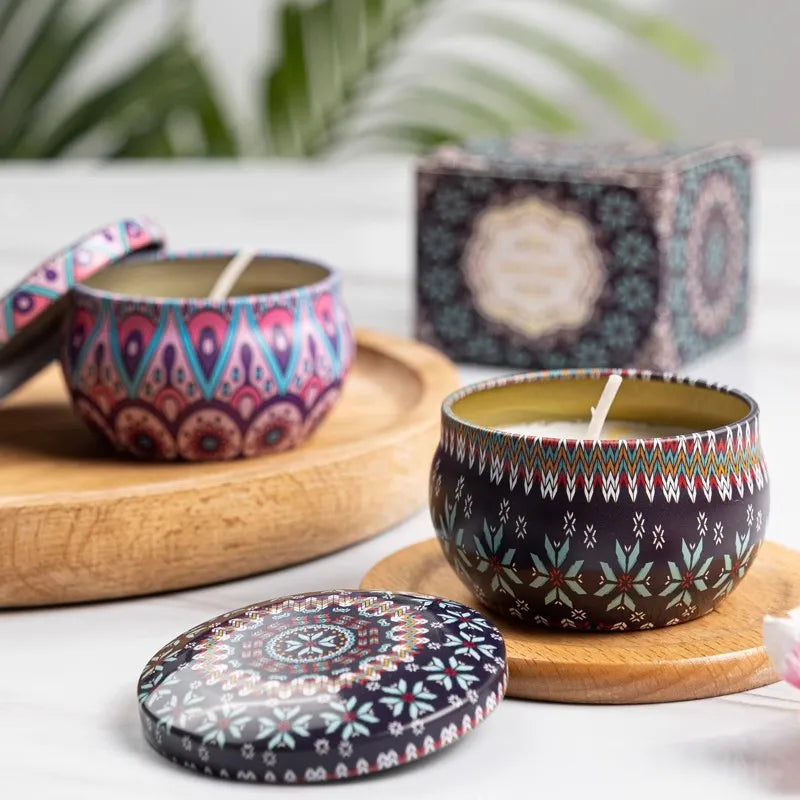 1/4PCS Vintage Scented Candles  Flower Fragrance Candle
