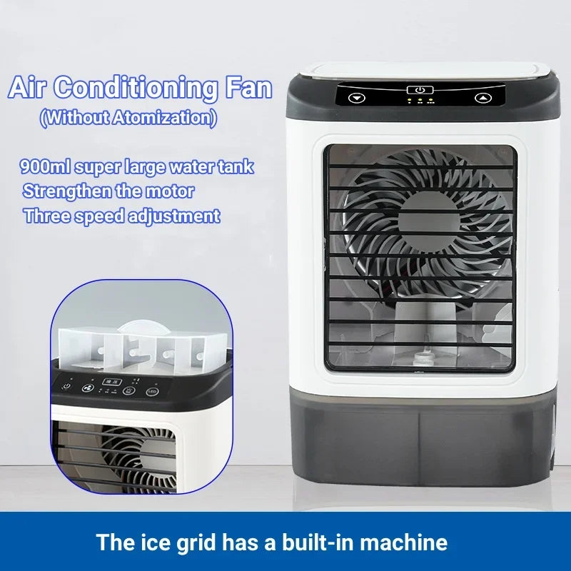 Portable Air Conditioner Fan Dual Spray 3-Speed Electric Fan for Home