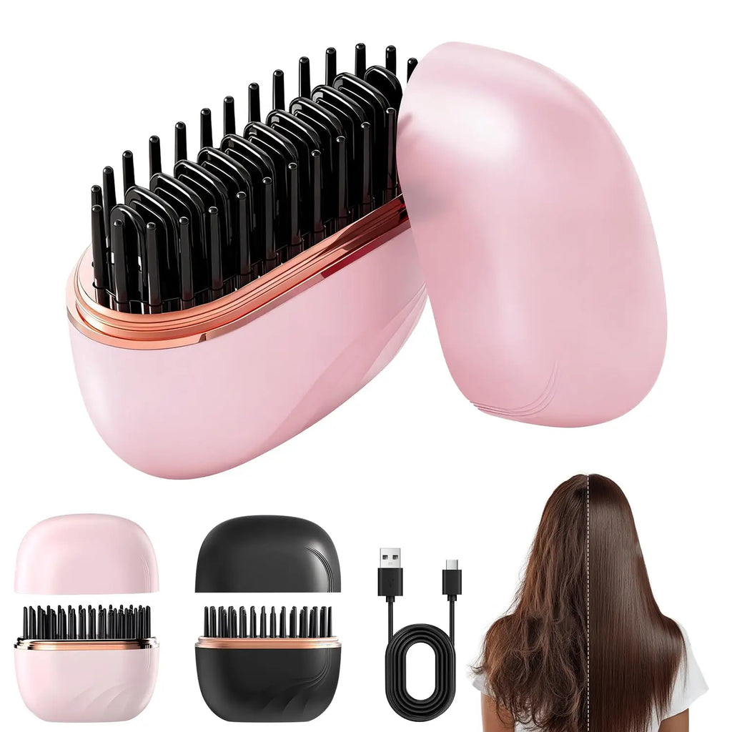 Portable Mini Straightener Rechargeable Brush USB Charging