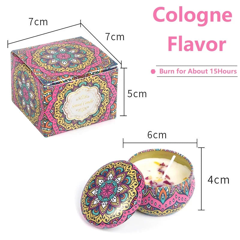 1/4PCS Vintage Scented Candles  Flower Fragrance Candle