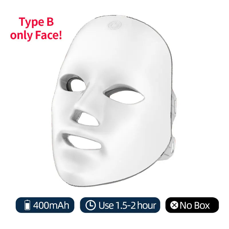 Wireless 7 Colors LED Face Tightening Rejuvenation Facial Mask