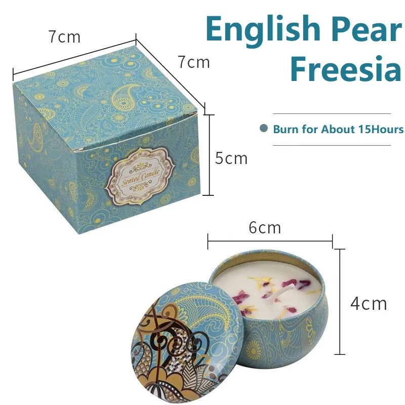 1/4PCS Vintage Scented Candles  Flower Fragrance Candle