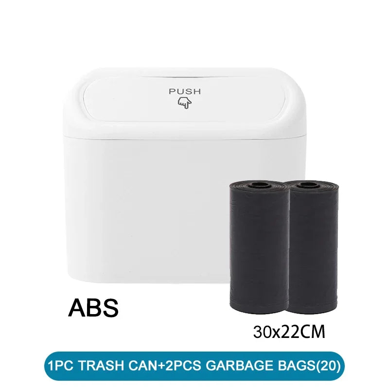 Car Trash Can (with Lid) Contains 60 (300) Garbage Bags, Leak-proof Mini Car Accessories