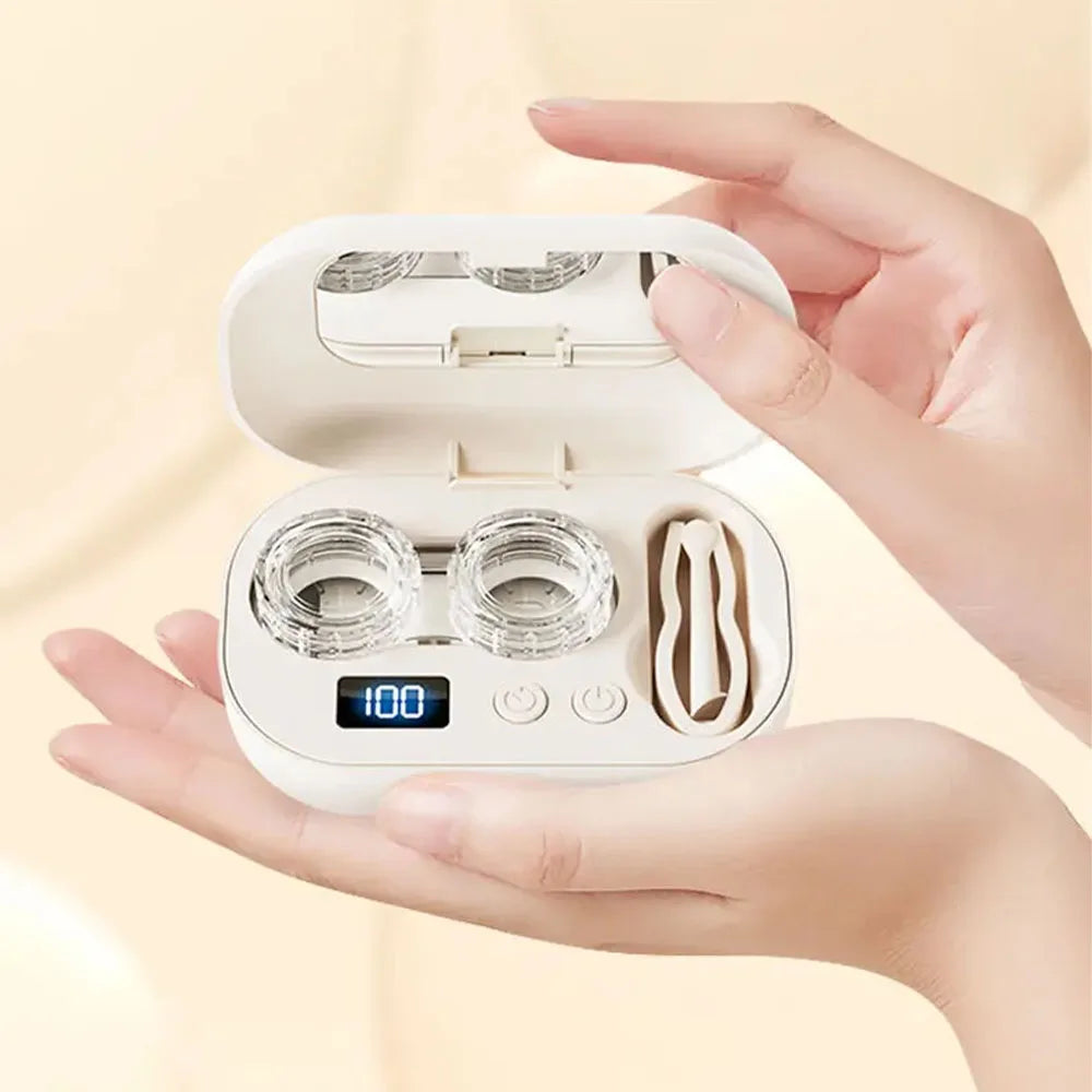 Rechargable portable Ultrasonic Contact Lens Cleaner