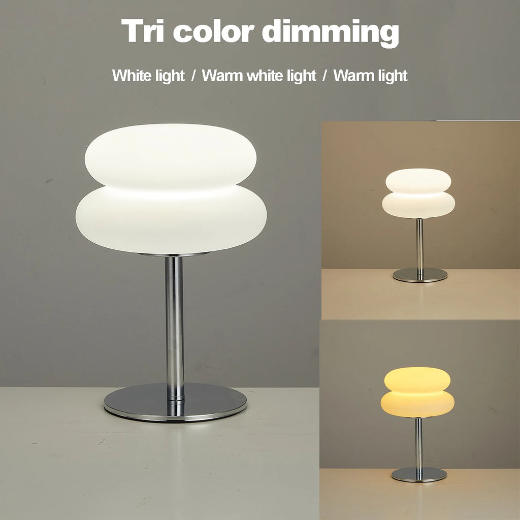 Bauhaus table lamp plastic lampshade Nordic mushroom lamp 9-level brightness & dimming