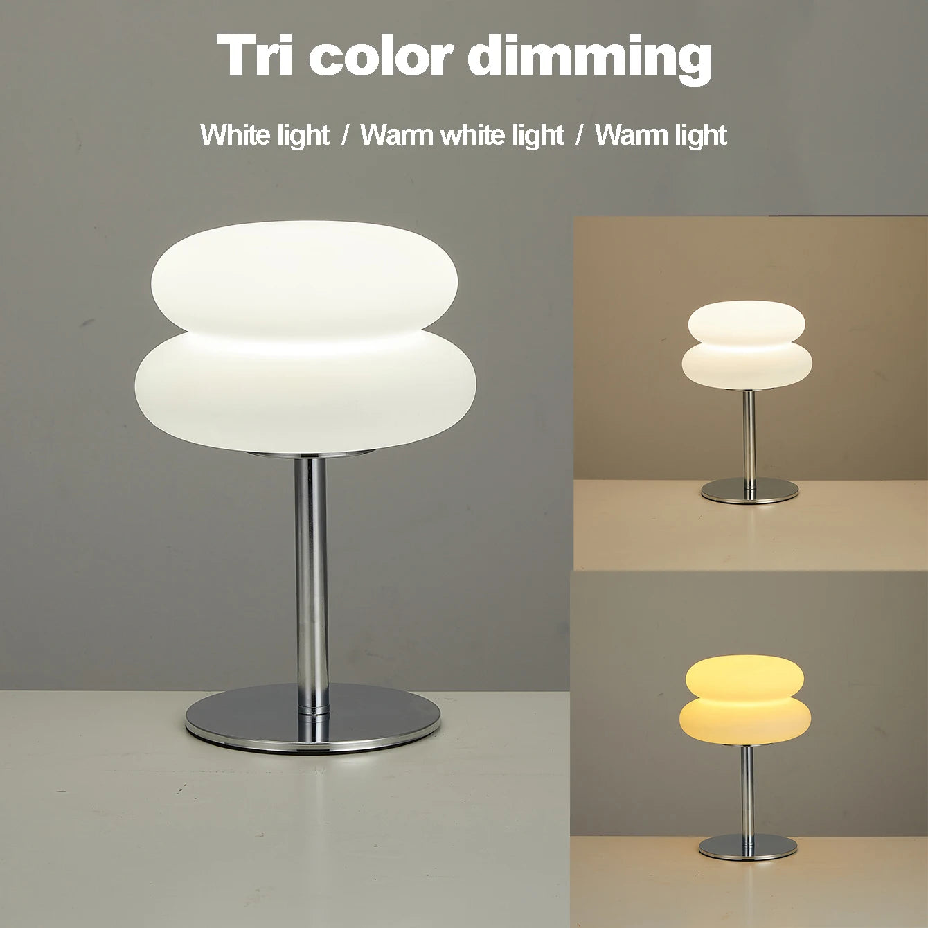 Bauhaus table lamp plastic lampshade Nordic mushroom lamp 9-level brightness & dimming