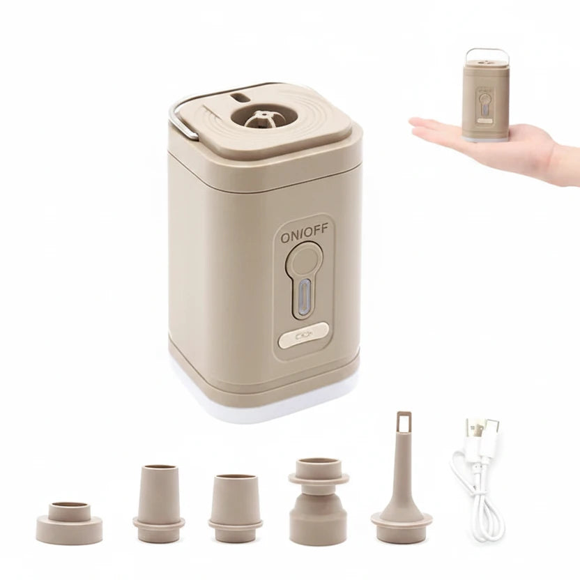 3 in 1 Mini Electric Inflatable Pump with Lights Wireless Air Compressor Inflate Deflate Air Pump