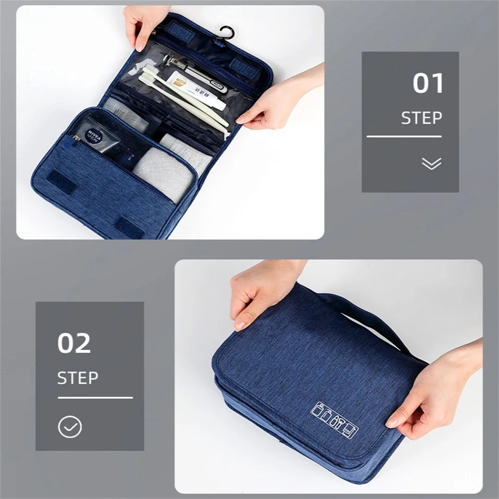 Portable Toiletry Washbag with Hanging Hook Waterproof