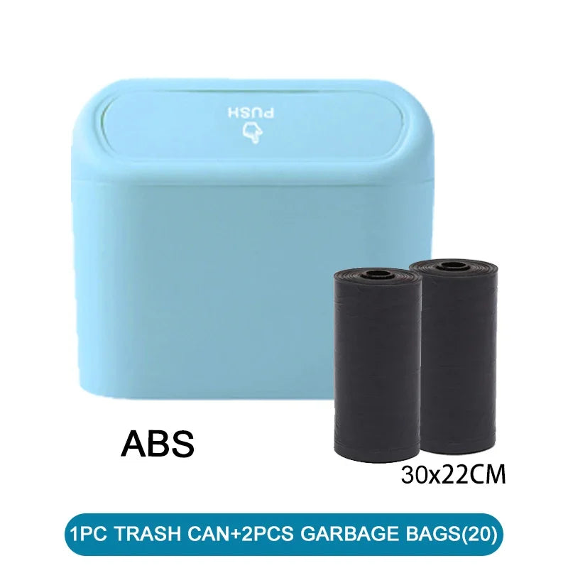 Car Trash Can (with Lid) Contains 60 (300) Garbage Bags, Leak-proof Mini Car Accessories