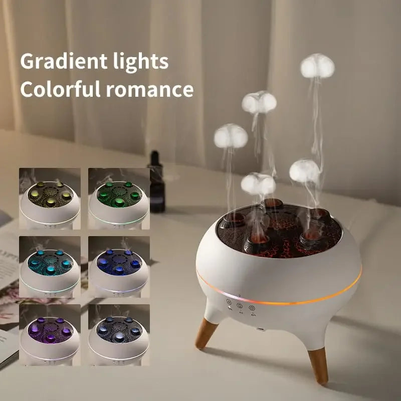 Dynamic Jellyfish Air Humidifier 250ml Essential Oil Diffuser Remote Control With 7 Colorful Night Lights