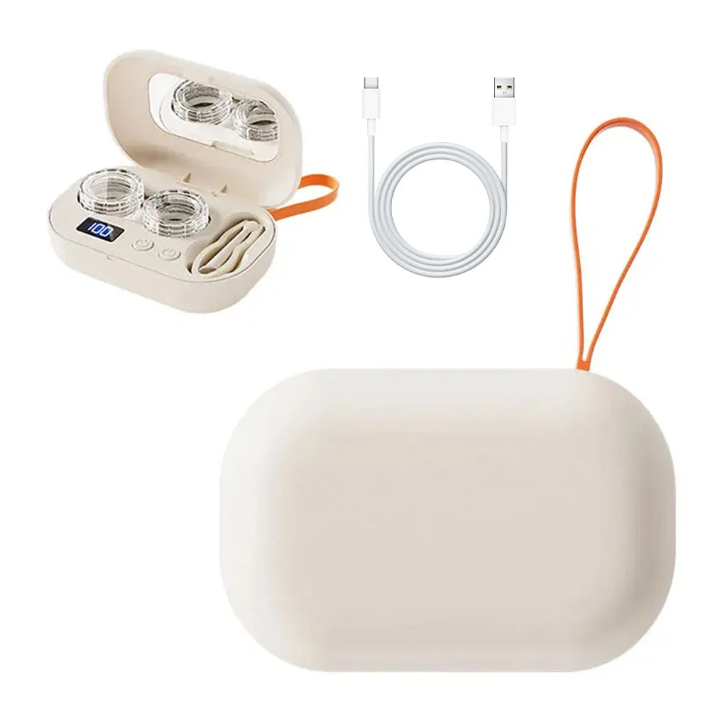 Rechargable portable Ultrasonic Contact Lens Cleaner