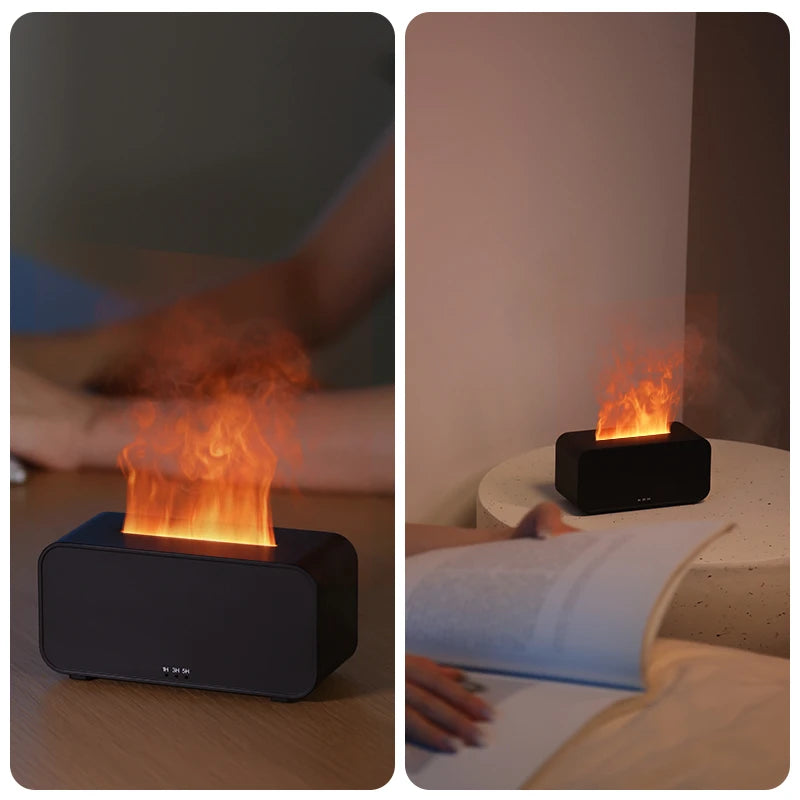 Air Humidifier/Diffuser With Mini Flame And LED Light
