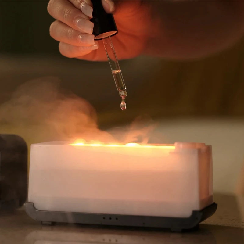 Air Humidifier/Diffuser With Mini Flame And LED Light