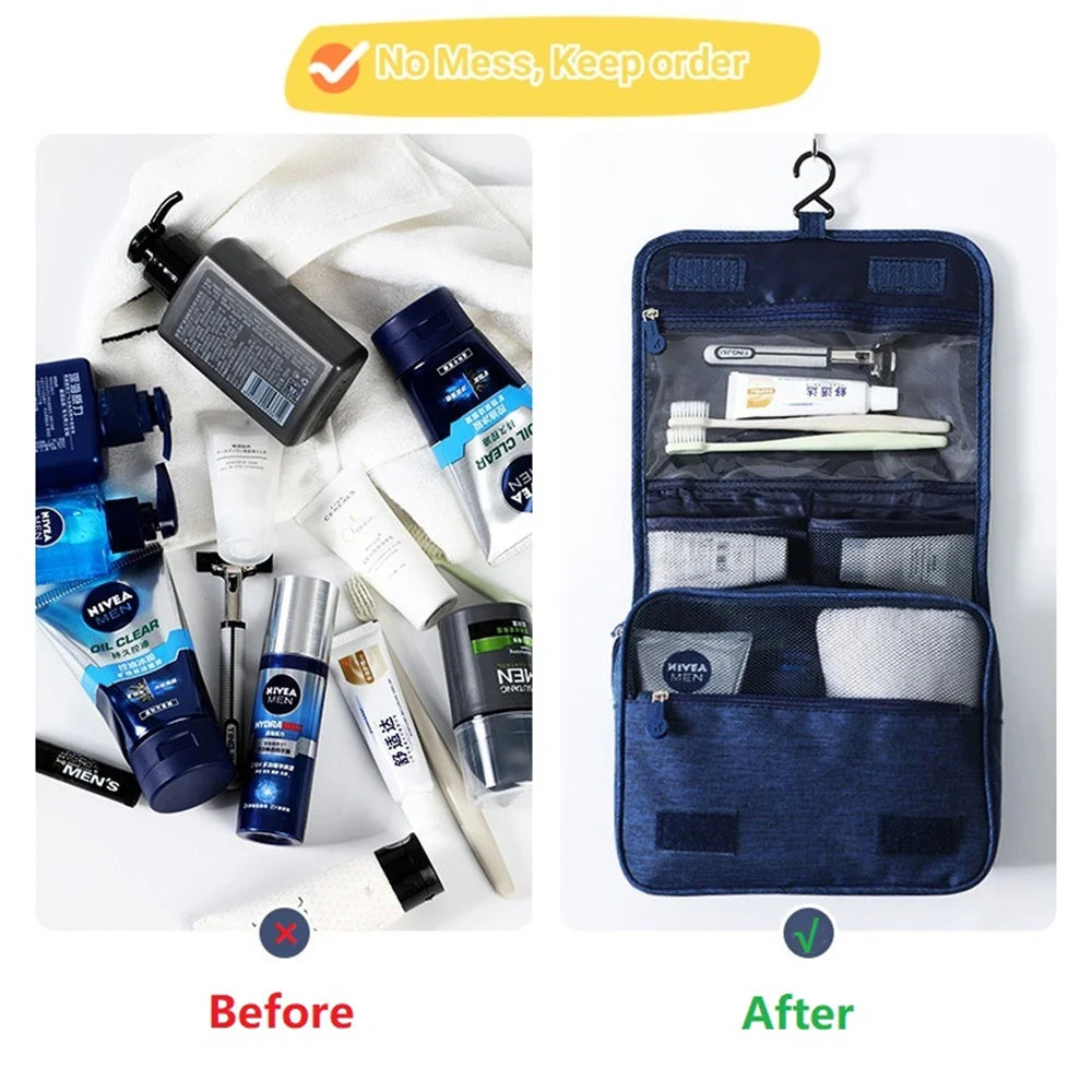 Portable Toiletry Washbag with Hanging Hook Waterproof