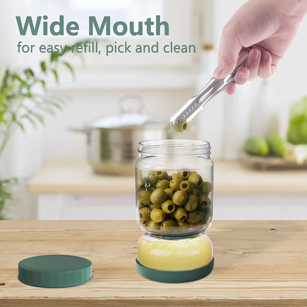 Glass Pickle Strainer Jar with Lid