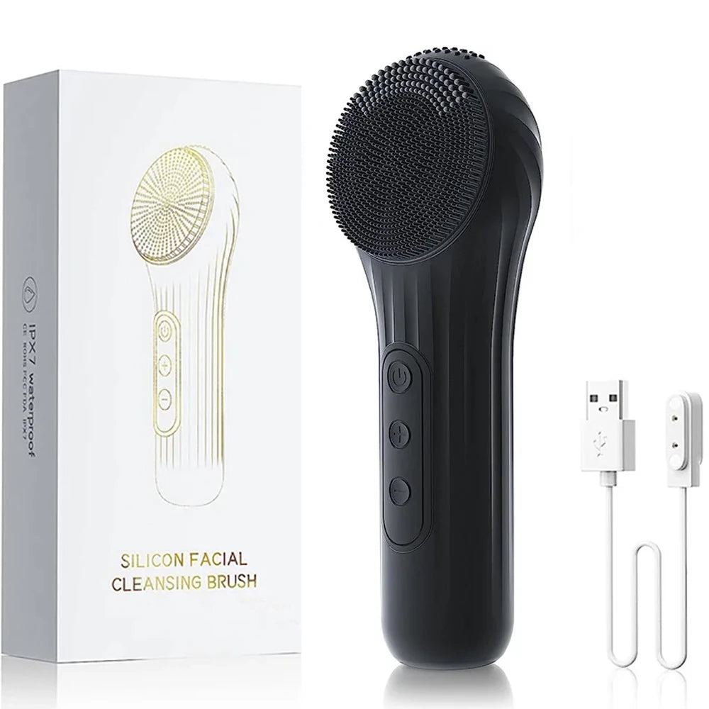 Waterproof Facial Cleansing Brush Rechargeable Scrubber Exfoliating