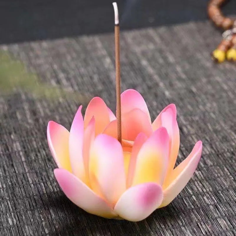 Chinese style Buddha's Hand Lotus LED Reflux Incense Burner Stand