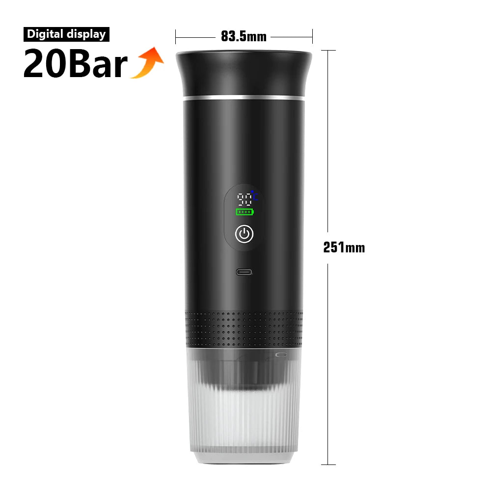Wireless Electric Portable Espresso Coffee Machine for Car & Camping