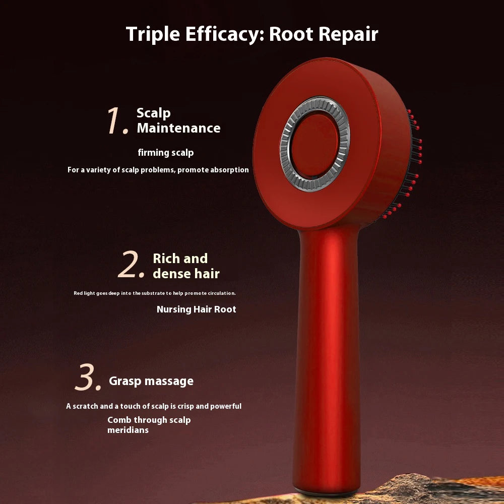 Red Light Therapy Hair Growth Massager Anti Hair Loss & Built-in Liquid Oil Applicator