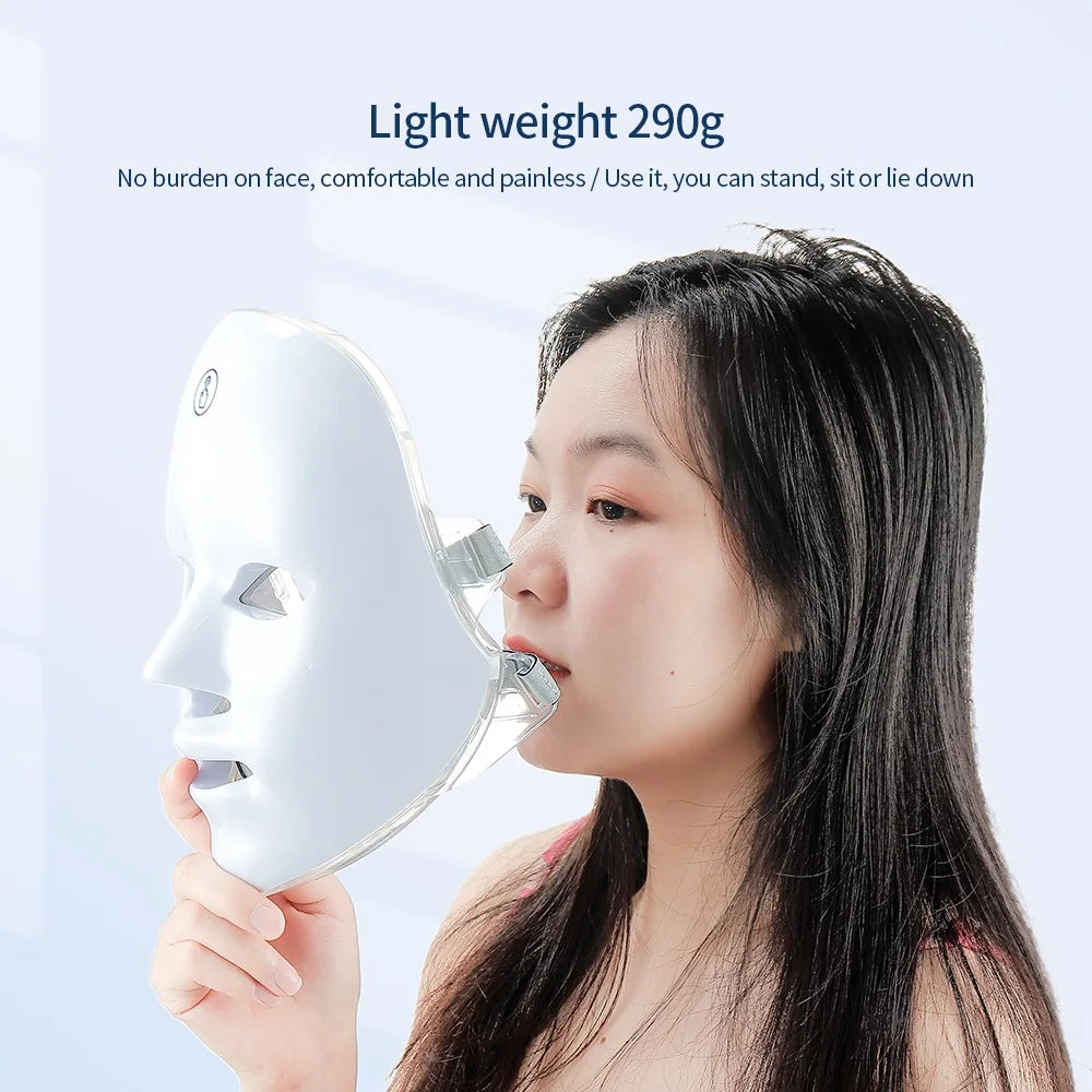 Wireless 7 Colors LED Face Tightening Rejuvenation Facial Mask