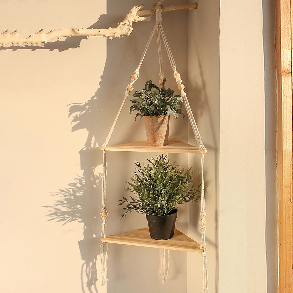 1/2/3-tier Floating Triangle Wall Shelf