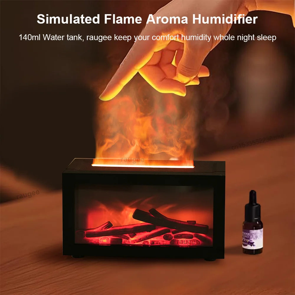 Fireplace Flame Humidifier &  Essential Oil Diffuser Fire Humidifier for Home